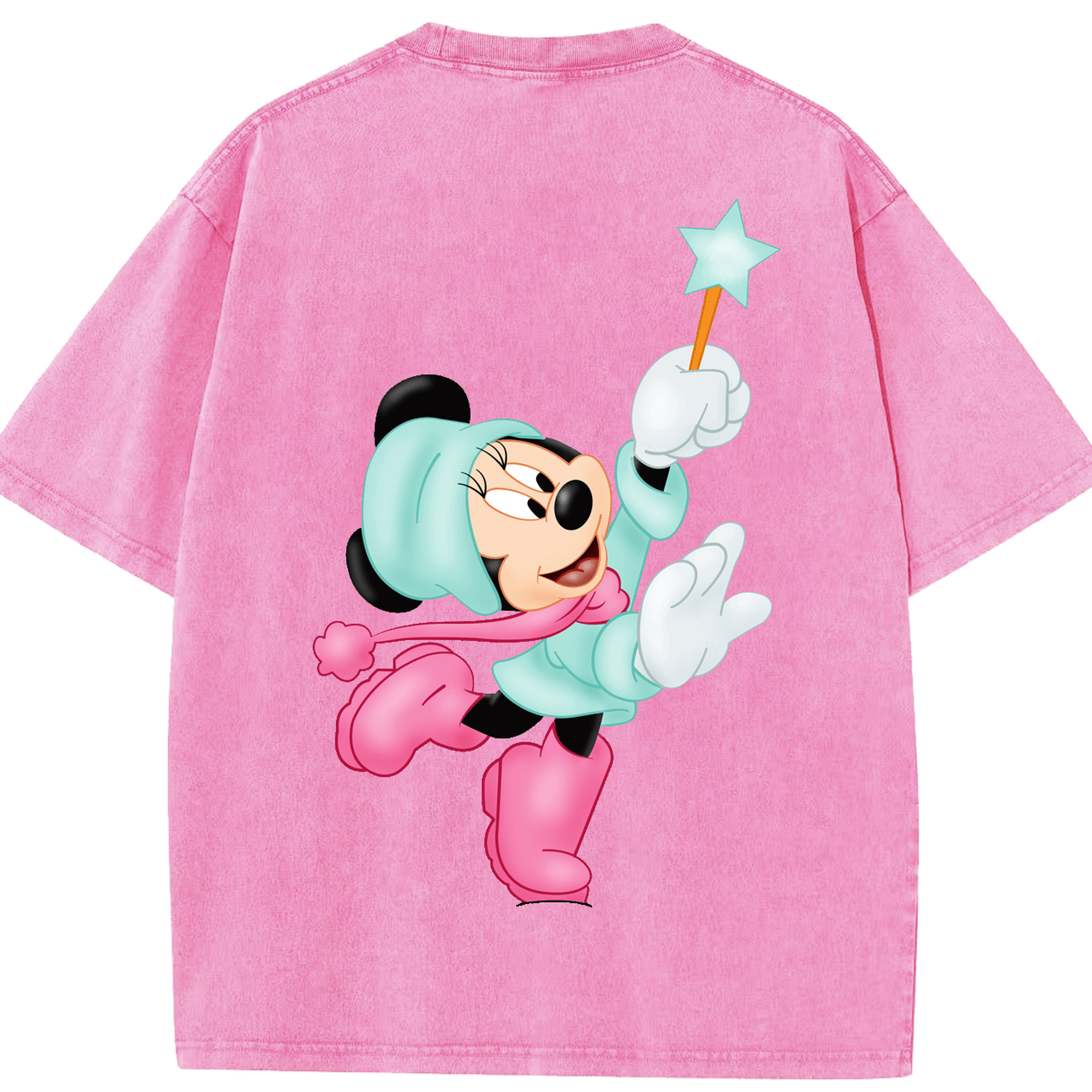 （画像用） ミッキーマウス Mickey Mouse 綿100% ヴィンテージ風 半袖Tシャツ（背面プリント）